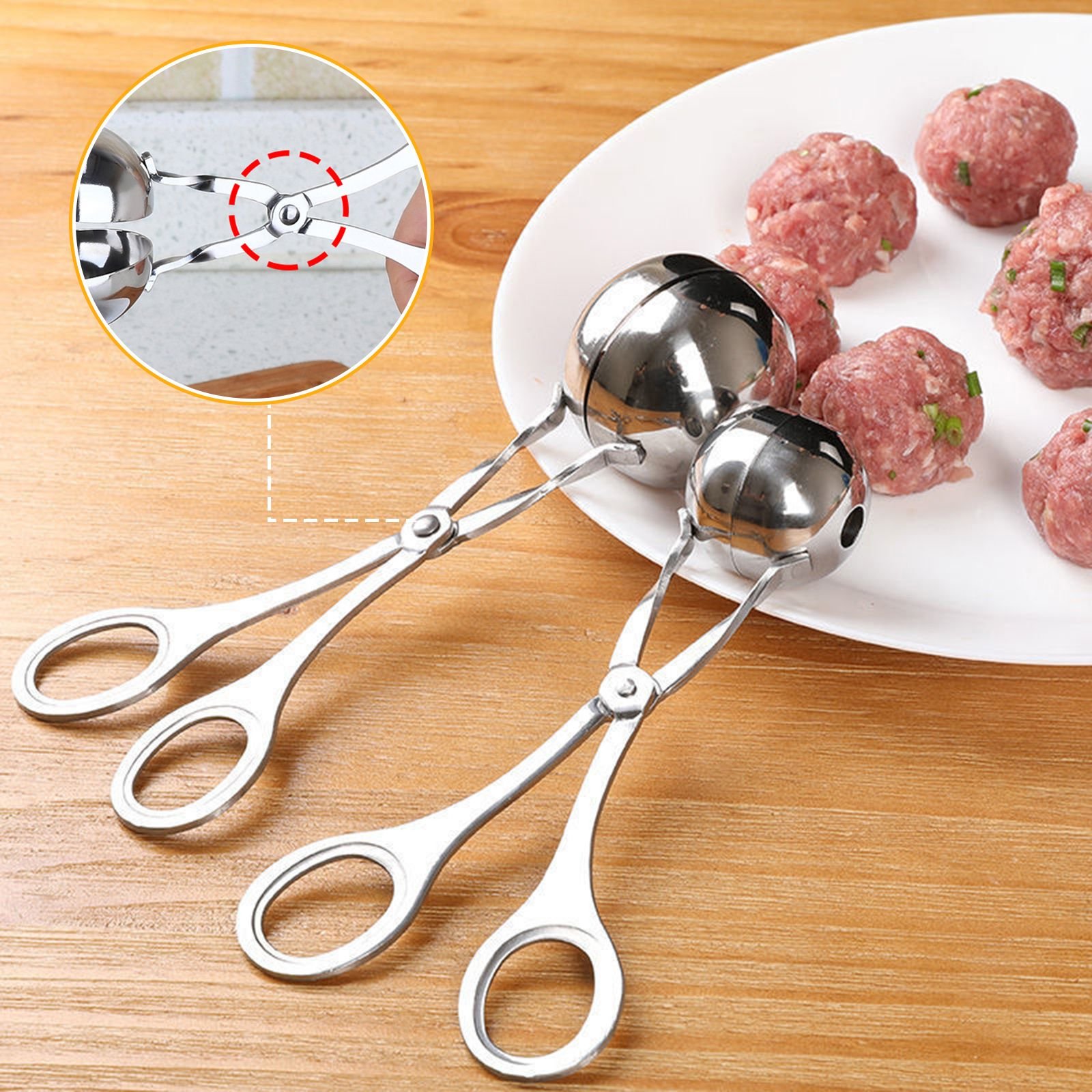 Meatball Form Stainless Steel Meatball Maker Clip Fish Meat Ball Rice Ball Making ...