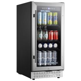 VEVOR Beverage Refrigerator Cooler, 88 Can Beverage Fridge, Mini Fridge with Glass Door, Adjustable Shelves, Digital Temperature Control