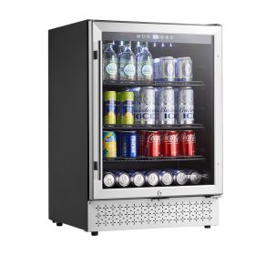 VEVOR Beverage Refrigerator Cooler, 154 Can Beverage Fridge, Mini Fridge with Glass Door, Adjustable Shelves, Digital Temperature Control