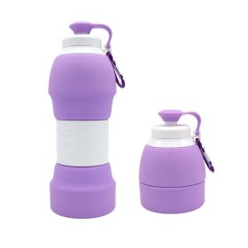Silicone folding water bottle (Option: Purple)