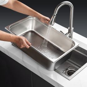 6 Pack Hotel Pans, Full Size Anti-Jam Steam Pan, 0.8mm Thick Stainless Steel Restaurant Steam Table Pan, 6-Inch Deep Commercial Table Pan, Cateri (Option: Natural)