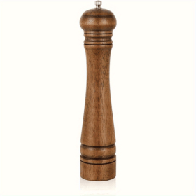 07229991 10-inch Walnut Pepper Grinder Set with Adjustable Ceramic Core-Multi-functional grinder with hand-cranked grinding mechanism for salt, p (07229991: 30059345)