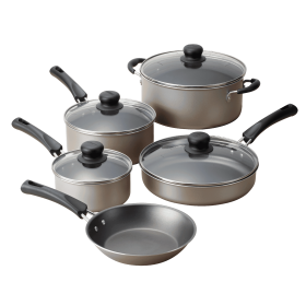 9-Piece Non-Stick Cookware Set (Color: Champagne)